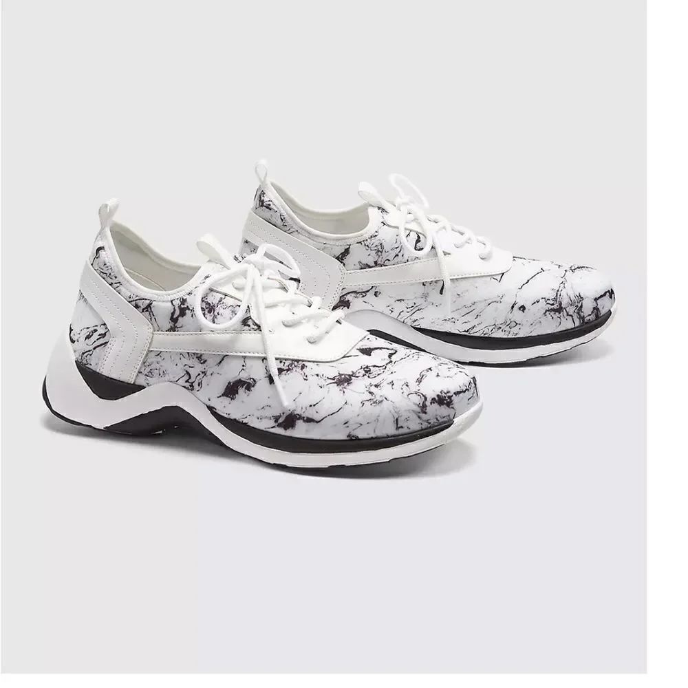 LIVI Dream Cloud Jogger Black & White Ink Blot Sneakers Lane Bryant NWT 11W